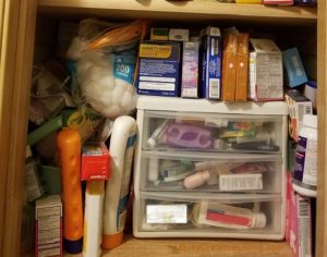 Tidying up the medicine cabinet-Before