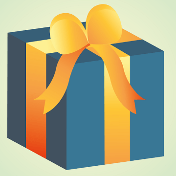 Blue gift with yellow ribbon