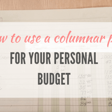 Yellow column pad for personal budget