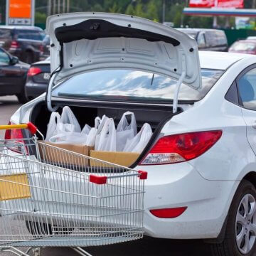 Grocery order in trunk
